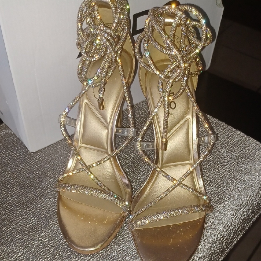 NEW ALDO Glitter BOMB Tie UP Heels